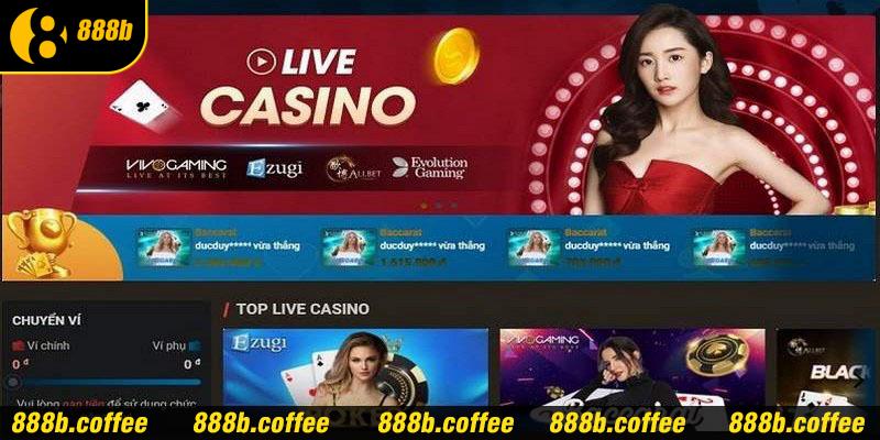 Các game đang được yêu thích tại sảnh casino 888B