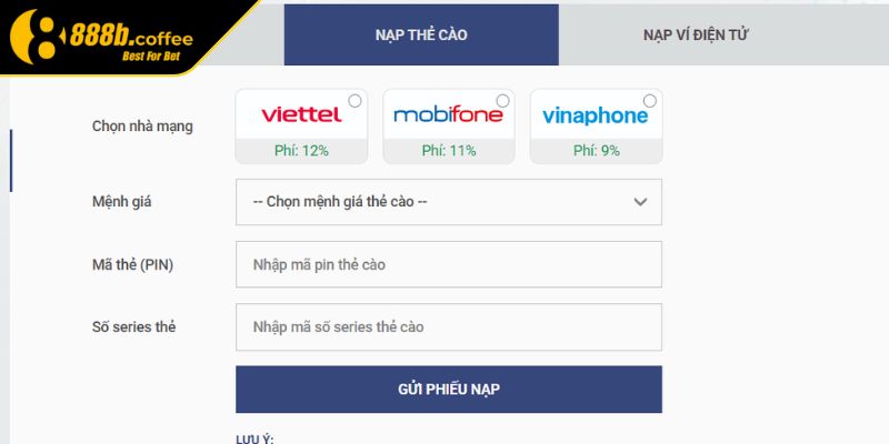 Nạp Rút Tiền 888b 2 Cách nạp tiền vào tài khoản