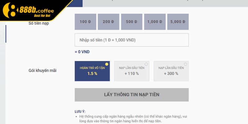 Nạp Rút Tiền 888b 1 Điều kiện nạp rút tiền 888B